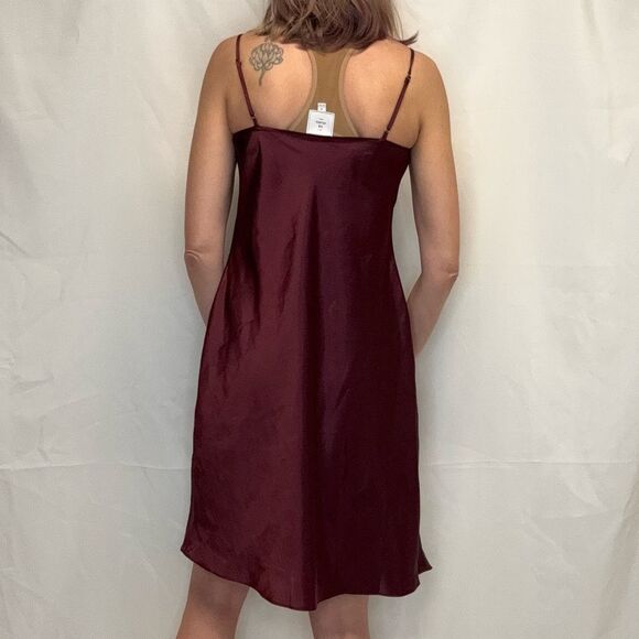 DB Studio Women's Midi Slip Cowl Dress 10 Merlot Burgundy Garnet Red Adjustable - Picture 2 of 13